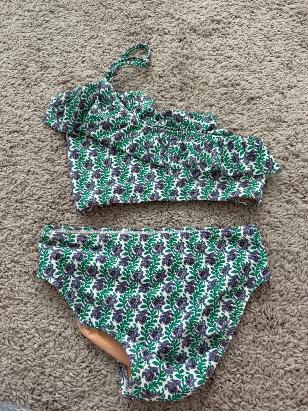SZ Blockprints x Crewcuts girls' floral print ruffle swimsuit bikini